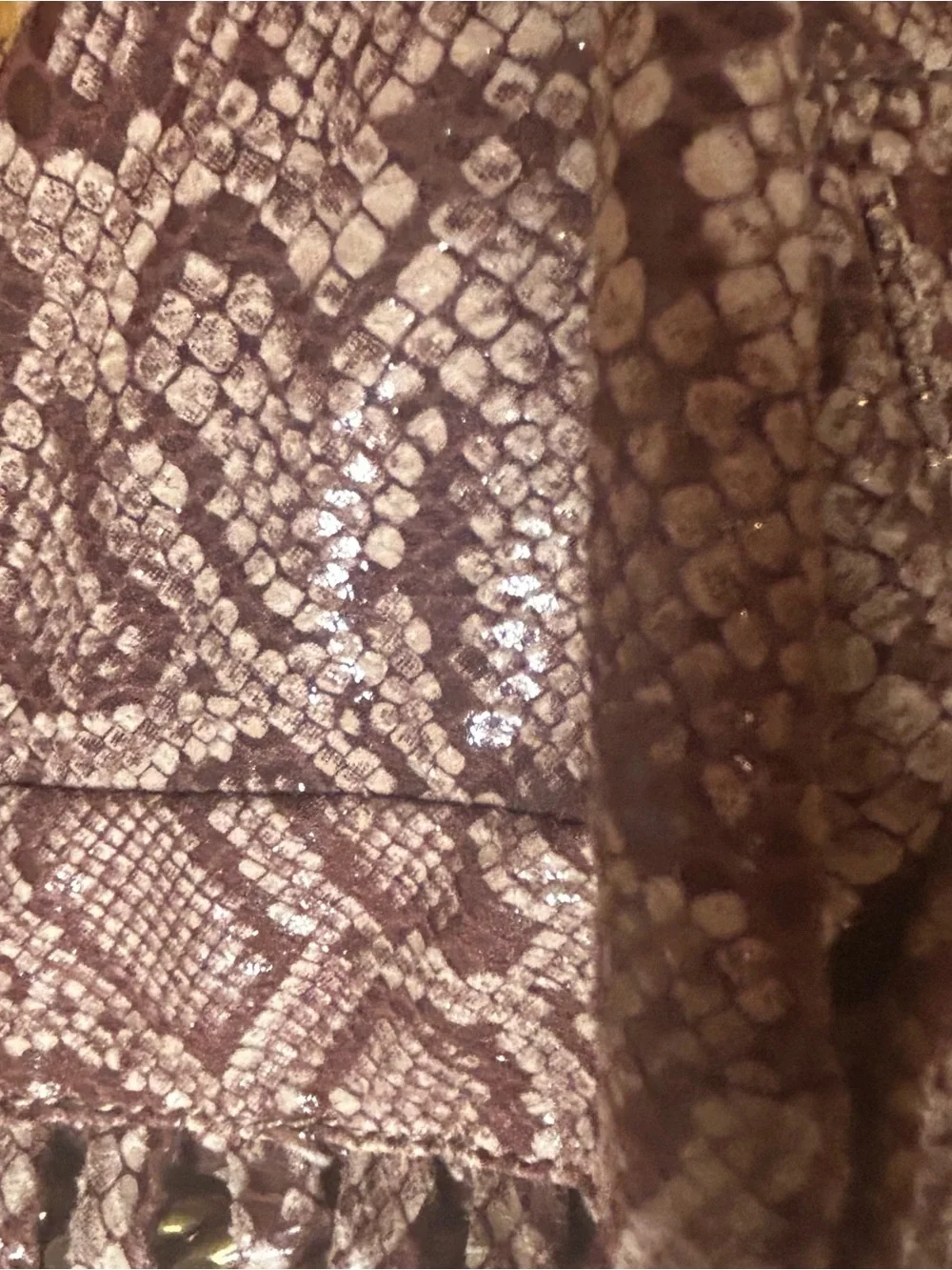 Stylish Brown Snake-Print Tote Bag
